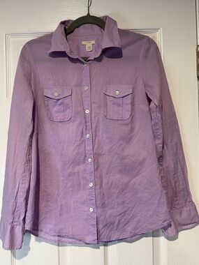 J. Crew Women’s Lilac Cotton Button-Down Shirt